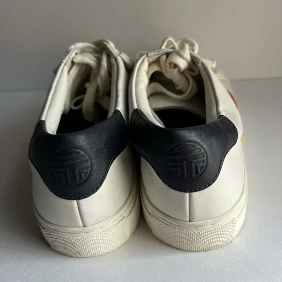 TORY Burch SPORT Ruffle Striped Women’s 8.5 Low Top Sneakers Lace Up Shoes - Picture 15 of 16